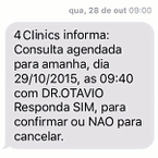 Confirmação de comparecimento via SMS
